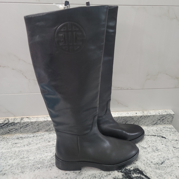 Antonio Melani Kovvaa Logo Embossed Emblem Tall Riding Boots - Picture 4 of 13